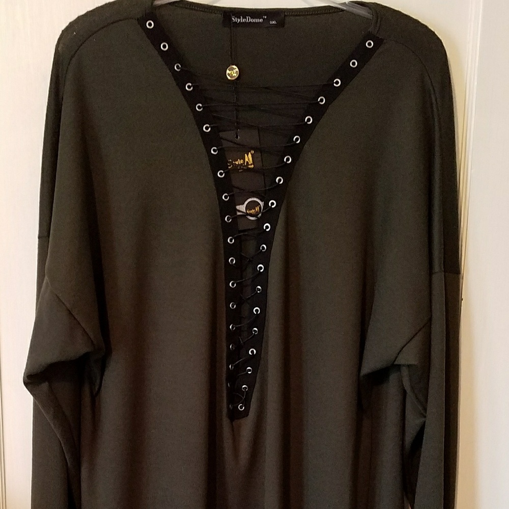 Brand new low cut tied up sweater